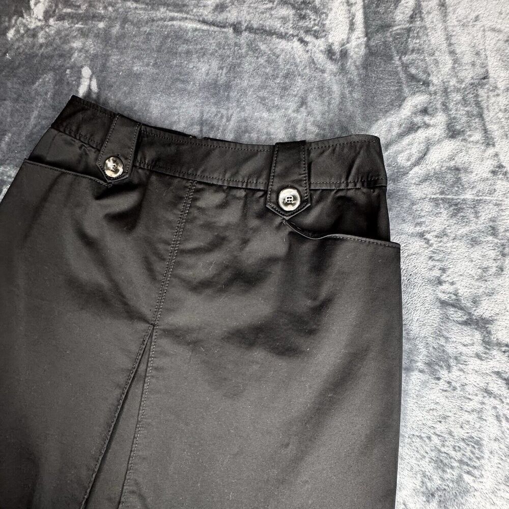 White House Black Market Skirt 4 Black Cotton Rayon Spandex Very Good Pre-Owned - Picture 3 of 11